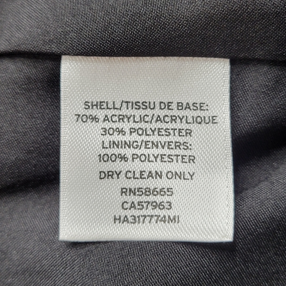 Halogen Tweed A Line Skirt Size 6 Blue Navy White Fringe Trim Side Zip Lined - Picture 6 of 9